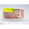 Image 1 : CANADA 1974 2 DOLLAR BANK NOTE