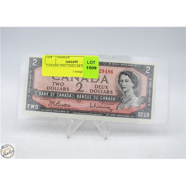 CANADA 1954 2 DOLLAR BANKNOTE
