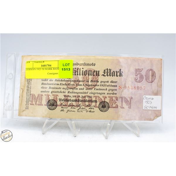 GERMAN 1923 50 MARK BANKNOTE