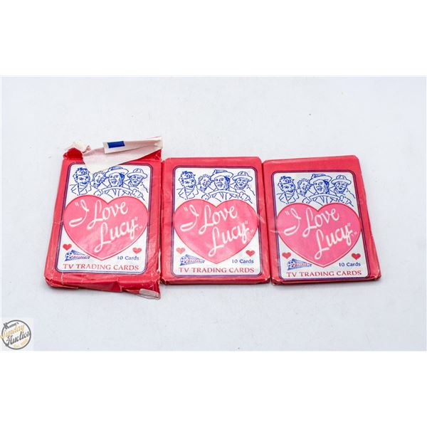 3 OPENED PACKS OF I LOVE LUCY CARDS