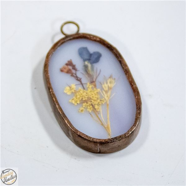 EST. 1950'S COPPER LINED FLOWER PENDANT