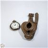 Image 1 : VINTAGE POCKETWATCH WITH A LEATHER WRIST WATCH