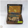 Image 1 : WOOD TREASURE BOX FILLED WITH OLD KEYS - SKELETON
