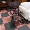 Image 1 : SOLID WOOD ANTIQUE ROCKING CHAIR