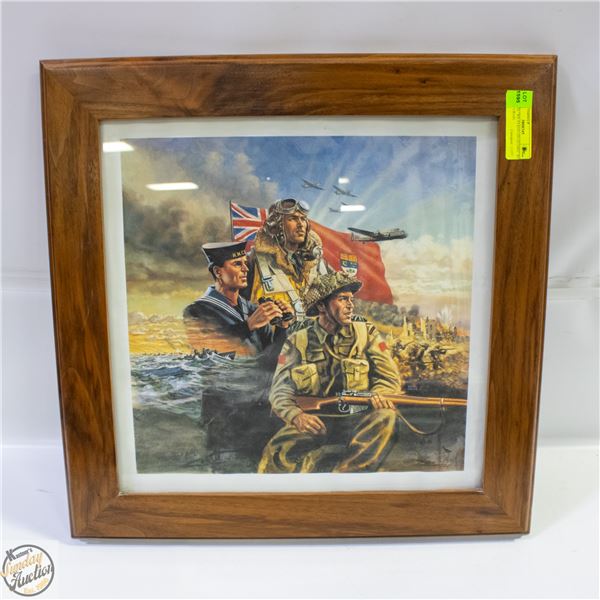 FRAMED "WE STAND ON GUARD" BY DAVID CRAIG 20.5" X