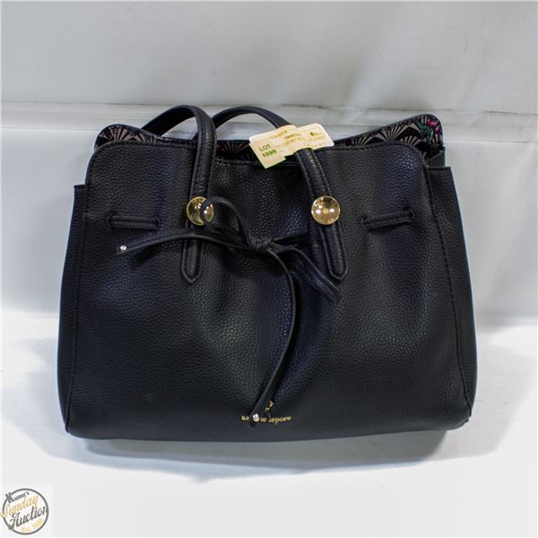 NANETTE LEPORE BLACK LEATHER HANDBAG