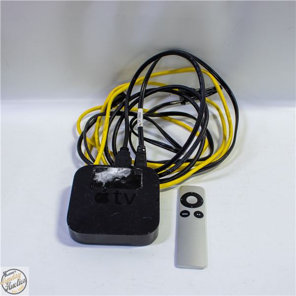 APPLE TV BOX W/REMOTE AND CABLES