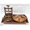 Image 1 : WOODEN TRAY BRASS CORNER ACCENTED +