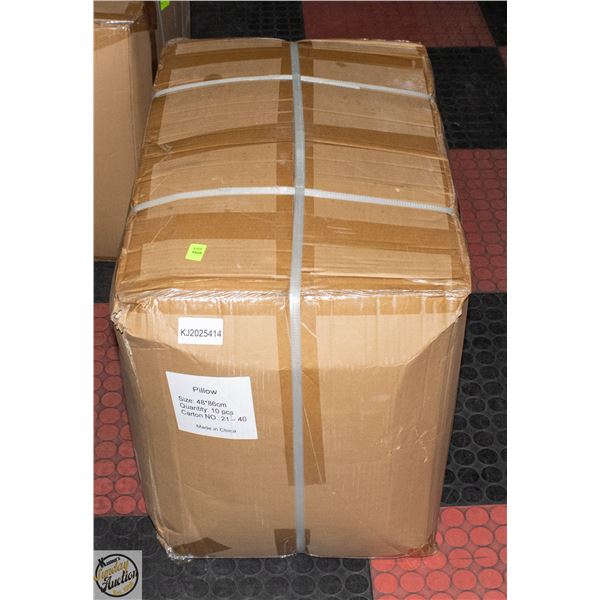 CASE WITH 10 STANDARD '100' PILLOWS - NEW
