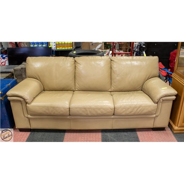 BEIGE SCAN DESIGNS LEATHER COUCH