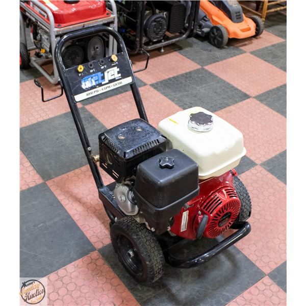 PRESSURE WASHER: WET JET 4000 PSI, HONDA GX390