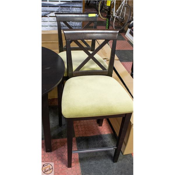 PAIR OF BAR HEIGHT DINING CHAIRS