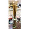 Image 1 : HEAVY GLASS 42" FLOOR VASE W/FLORAL ARRANGEMENT