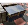 Image 1 : ANTIQUE METAL STEAMER TRUNK 19.5" X 21" X 38"