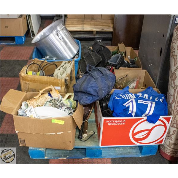 ESTATE PALLET OF HOUSEHOLD ITEMS +