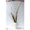 Image 1 : DECORATIVE 10.5" CERAMIC VASE W/48" FAUX GRASSES