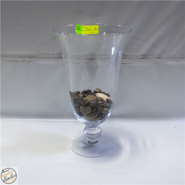 DECORATIVE GLASS VASE- 14" TALL