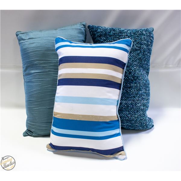 DECORATIVE PILLOWS- LOT OF 3- 12" X 18"