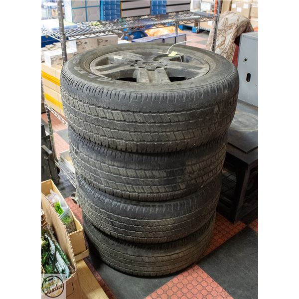 SET OF 4 TIRES P275/60R20 ON 20 INCH RIMS