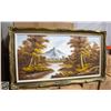 Image 1 : FRAMED OIL PAINTING, IMAGE: MOUNTAIN,