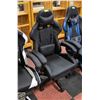 Image 1 : NEW BLACK LEATHERETTE GAMING CHAIR W/FOOT