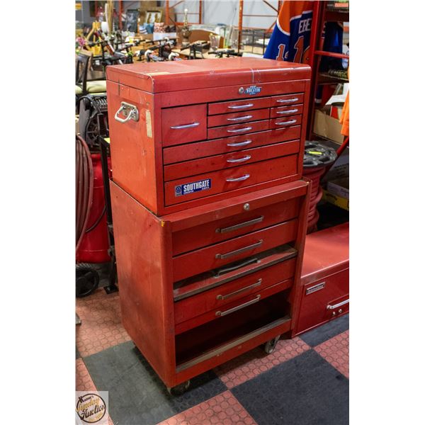 RED METAL TOOL CHEST/TOOL BOX