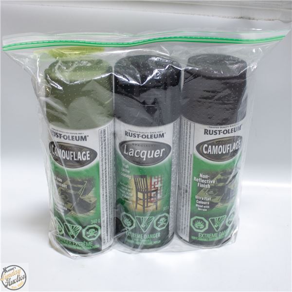 3PK RUSTOLEUM SPRAY PAINT