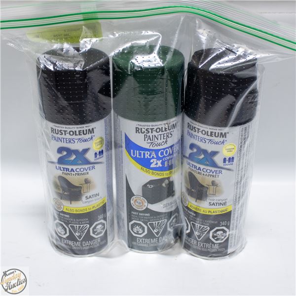 3PK RUSTOLEUM SPRAY PAINT