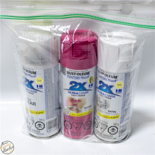 3PK RUSTOLEUM SPRAY PAINT