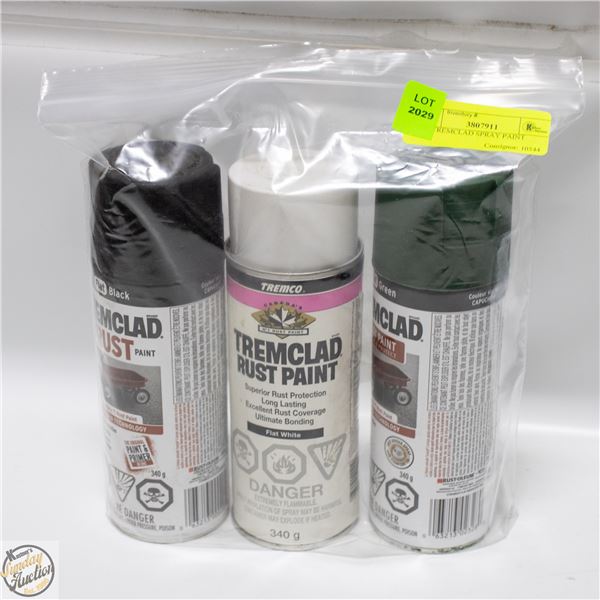3PK TREMCLAD SPRAY PAINT