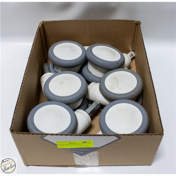 BOX W/ 6 QUIET ROLLING UNIVERSAL RUBBER CASTORS