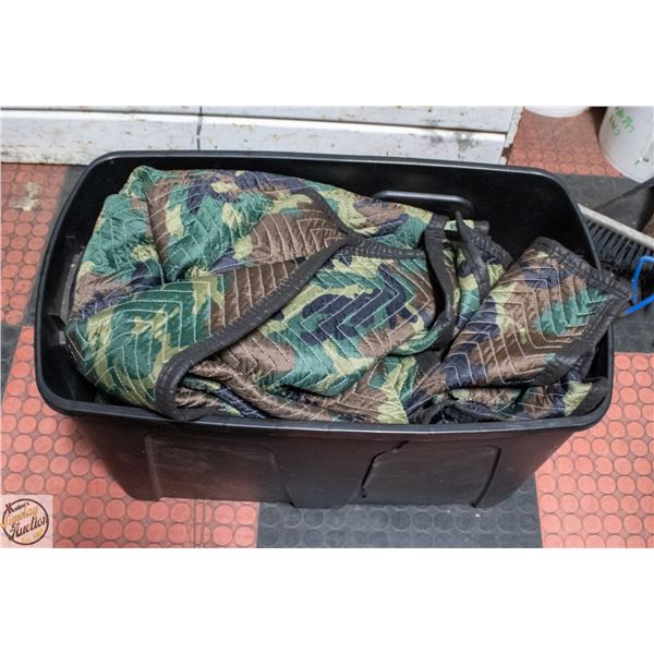 BIN OF 4 MOVING BLANKETS
