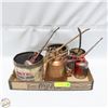 Image 1 : 3 VINTAGE TIN CANS & 5 OIL SPOUT CANS