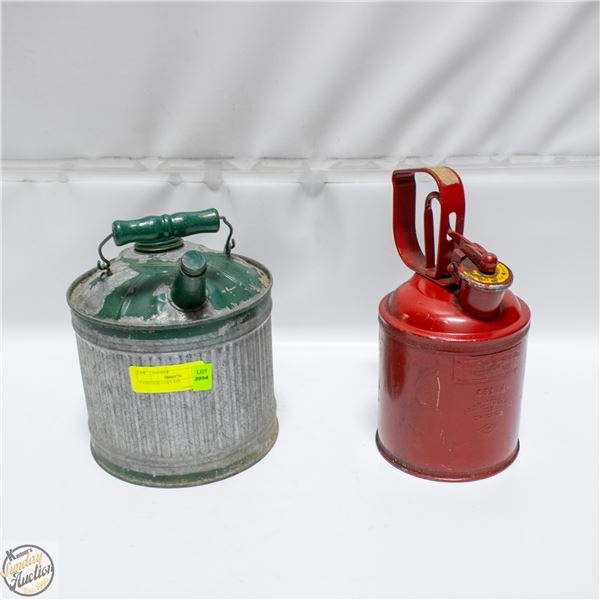 2 VINTAGE GAS CANS