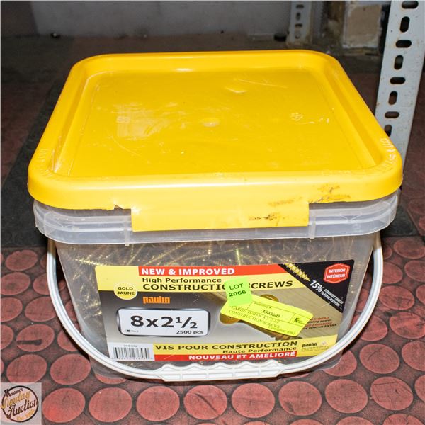 LARGE TUB OF 8 X 2-1/2 CONSTRUCTION SCREWS