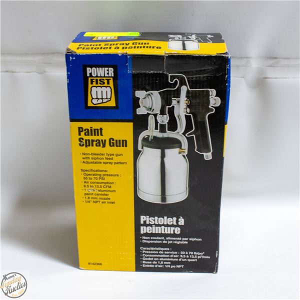 POWERFIST SPRAY GUN SIPHON FEED 50 TO 70 PSI