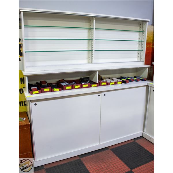 SLIDING BOTTOM DOORS STORE DISPLAY UNIT H-75.5"