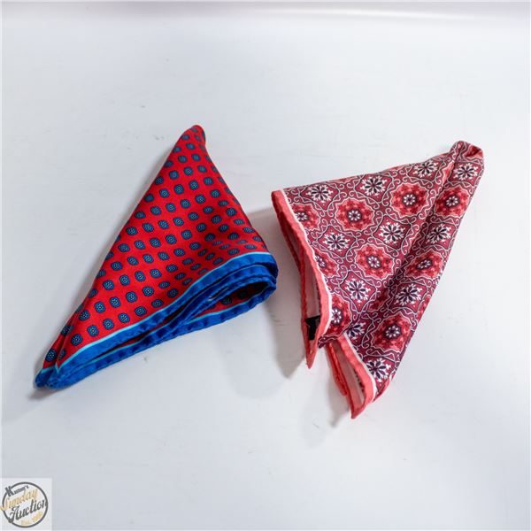 (2) SILK POCKET SQUARES