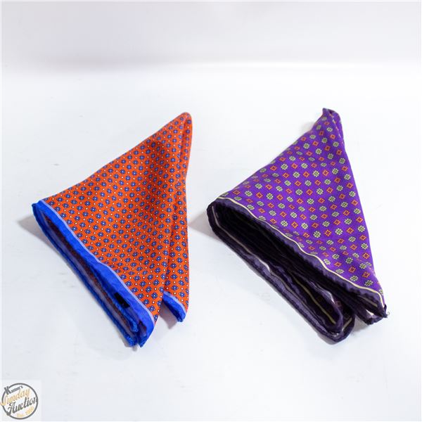 (2) SILK POCKET SQUARES