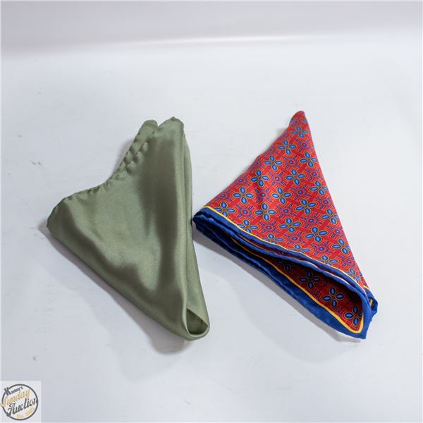 (2) SILK POCKET SQUARES