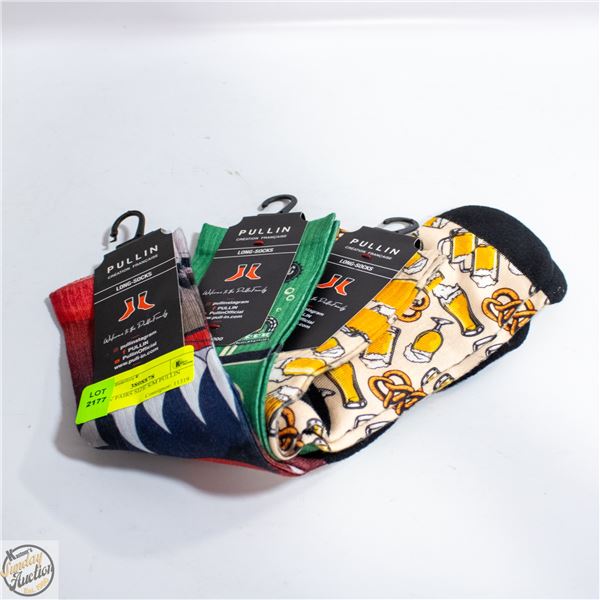 (3) NEW PAIRS SIZE S/M PULLIN SOCKS