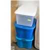 Image 1 : 3 STERILITE STORAGE TOTES WITH LIDS