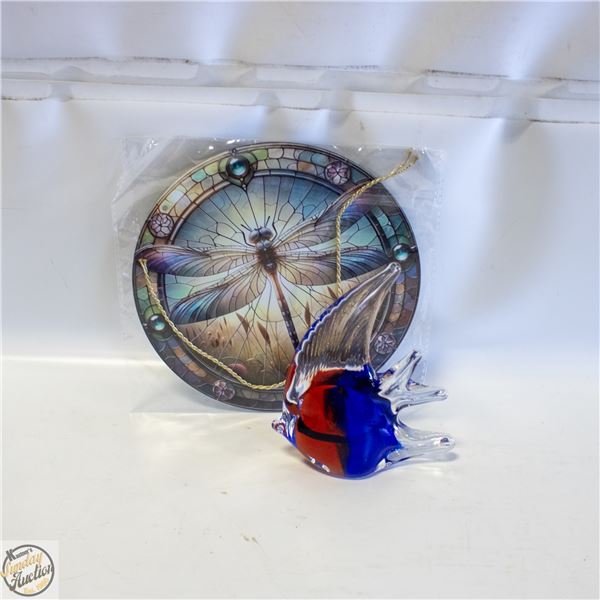 MURANO HAND BLOWN FISH & DRGONF. SUNC.