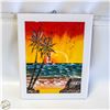 Image 1 : HAND PAINTED 10” X 9” WHITE TILE MEX. LANDSC.
