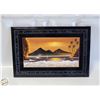 Image 1 : HAND PAINTED BLACK 13” X 9” TILE MEX. LANDSC.