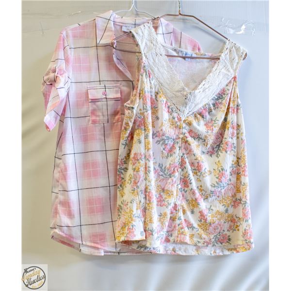 NEW MY STYLE PINK PLAID BLOUSE &