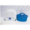 Image 1 : 9 STACKING STORAGE BINS & BLUE PLASTIC
