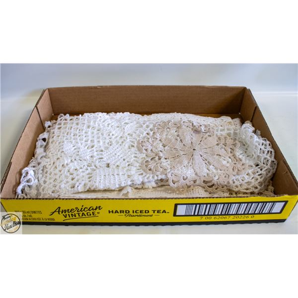 HANDMADE VTG. CROCHET DOILIES, RUNNERS ETC