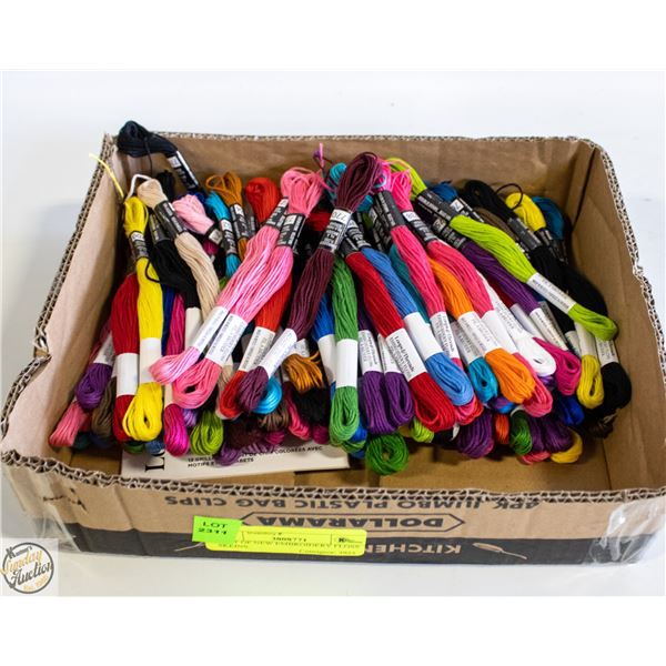 FLAT OF NEW EMBROIDERY FLOSS SKEINS