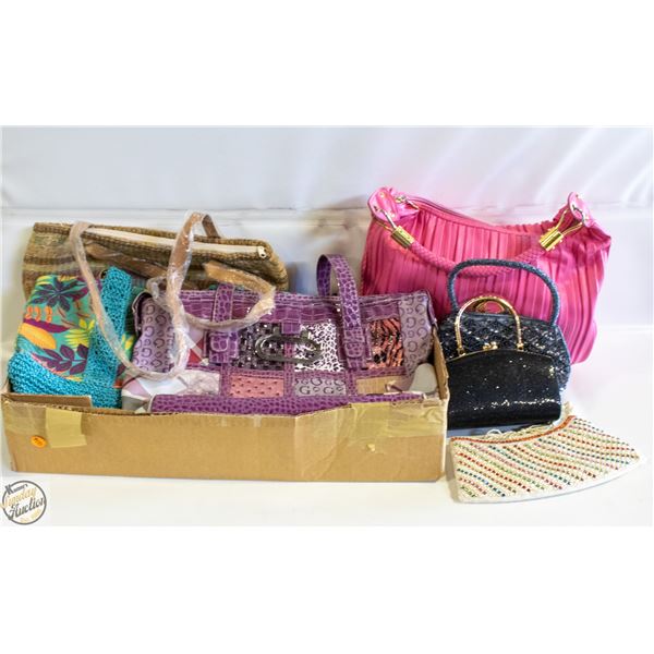 10 ASSORTED SIZES & COLORS HANDBAGS